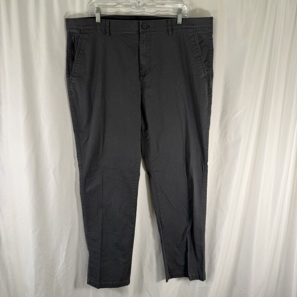 English Laundry Chino Pants Men's 40x32 Gray Straight Leg Flat Front Pockets